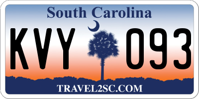SC license plate KVY093