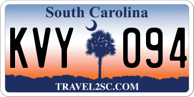 SC license plate KVY094