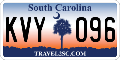 SC license plate KVY096