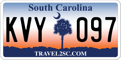 SC license plate KVY097