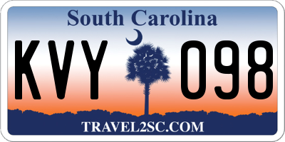 SC license plate KVY098