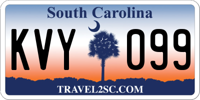 SC license plate KVY099