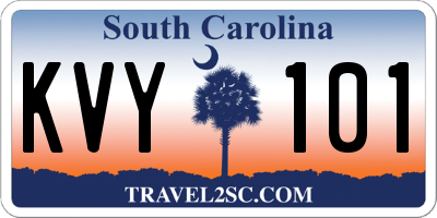 SC license plate KVY101