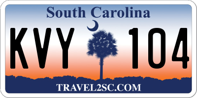 SC license plate KVY104
