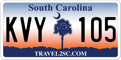 SC license plate KVY105