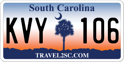 SC license plate KVY106