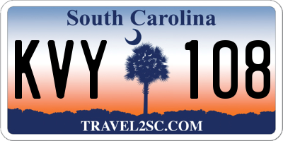 SC license plate KVY108