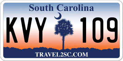 SC license plate KVY109