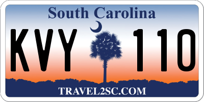 SC license plate KVY110