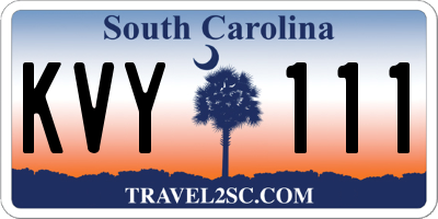 SC license plate KVY111