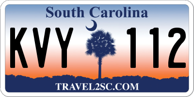 SC license plate KVY112