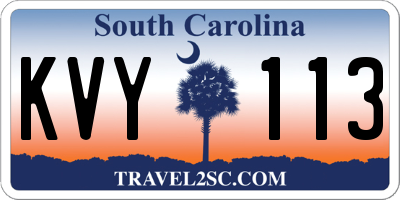 SC license plate KVY113
