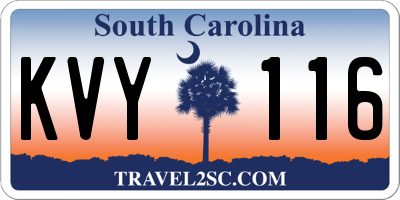 SC license plate KVY116