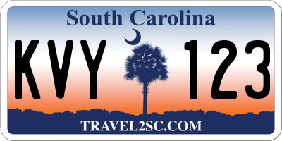 SC license plate KVY123