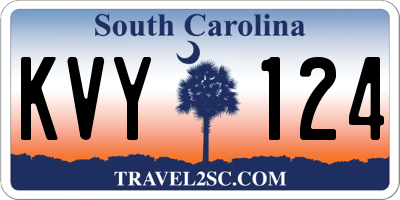 SC license plate KVY124