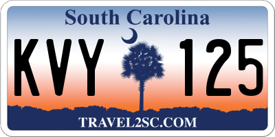 SC license plate KVY125