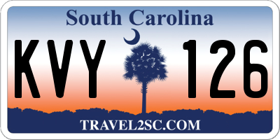 SC license plate KVY126