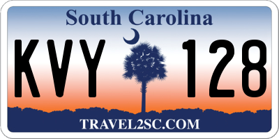 SC license plate KVY128