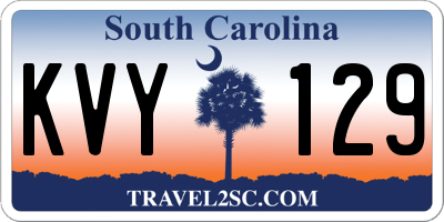 SC license plate KVY129
