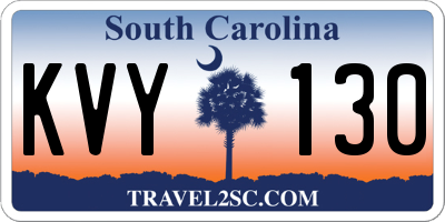 SC license plate KVY130