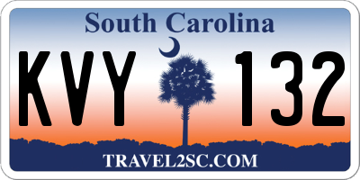 SC license plate KVY132