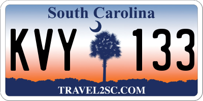 SC license plate KVY133