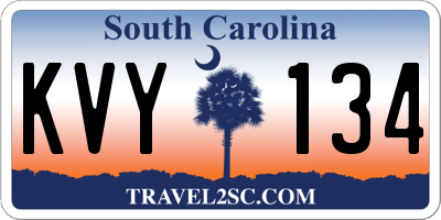 SC license plate KVY134