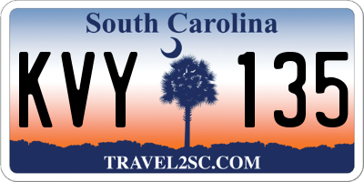 SC license plate KVY135