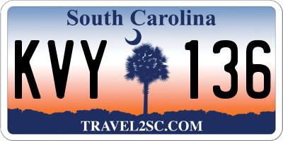 SC license plate KVY136