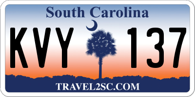 SC license plate KVY137