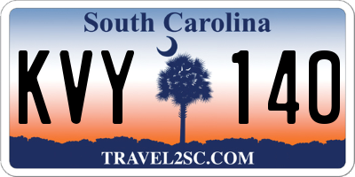 SC license plate KVY140