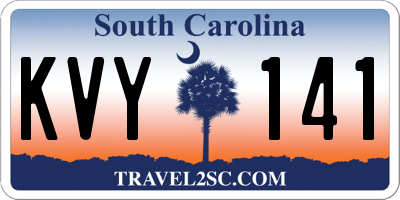 SC license plate KVY141