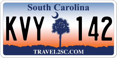 SC license plate KVY142