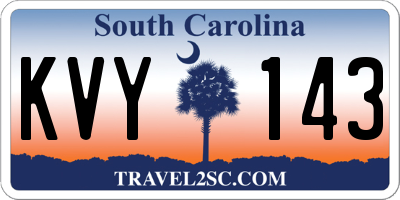 SC license plate KVY143