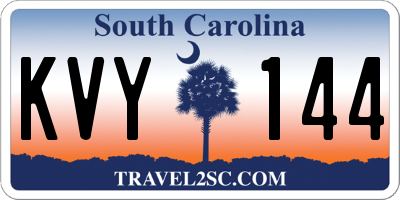 SC license plate KVY144