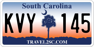 SC license plate KVY145