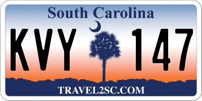 SC license plate KVY147