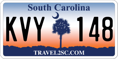 SC license plate KVY148