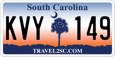 SC license plate KVY149