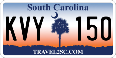 SC license plate KVY150