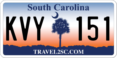 SC license plate KVY151