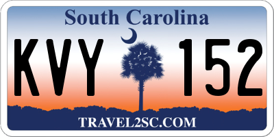 SC license plate KVY152