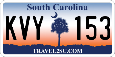 SC license plate KVY153