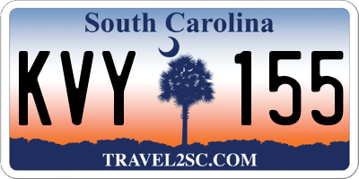 SC license plate KVY155