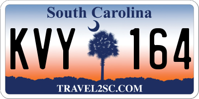 SC license plate KVY164