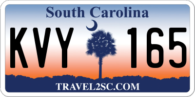 SC license plate KVY165