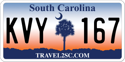 SC license plate KVY167
