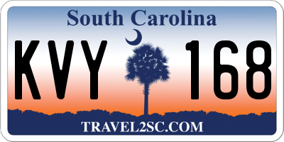 SC license plate KVY168