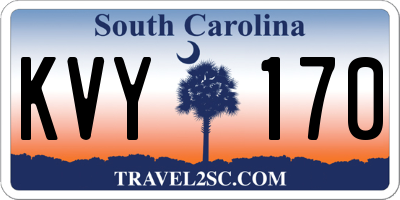 SC license plate KVY170