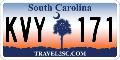 SC license plate KVY171